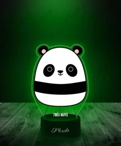 Lampka LED 3D Plexido z Nadrukiem Squishmallows Panda - 3