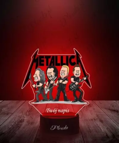 Lampka LED 3D Plexido z Nadrukiem Metallica - 3