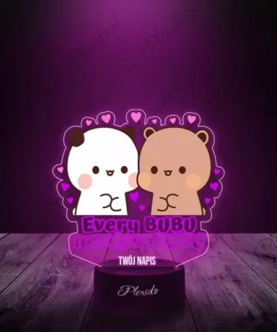 Lampka LED 3D Plexido z Nadrukiem Bajka Bubu i Dudu - 1