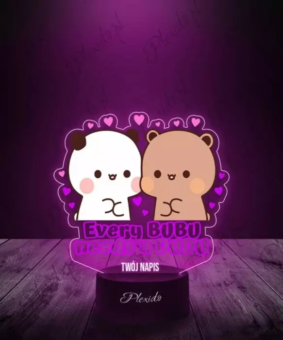Lampka LED 3D Plexido z Nadrukiem Bajka Bubu i Dudu - 1