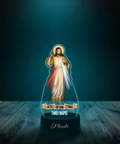 Lampka LED 3D Plexido z Nadrukiem Religijna Jezu Ufam Tobie - 1