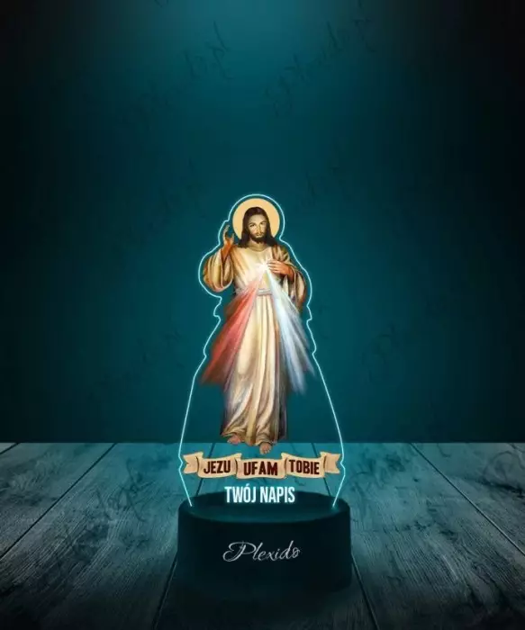 Lampka LED 3D Plexido z Nadrukiem Religijna Jezu Ufam Tobie - 1