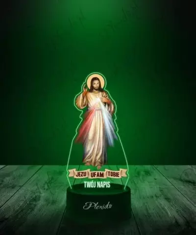 Lampka LED 3D Plexido z Nadrukiem Religijna Jezu Ufam Tobie - 2