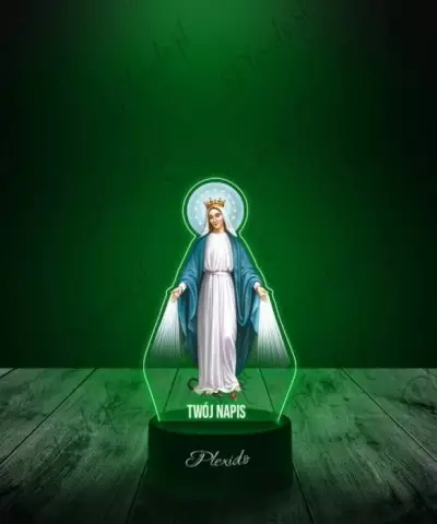 Lampka LED 3D Plexido z Nadrukiem Religijna Maryja z Wężem - 3