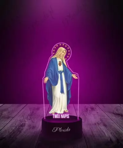 Lampka LED 3D Plexido z Nadrukiem Religijna Matka Boża - 3