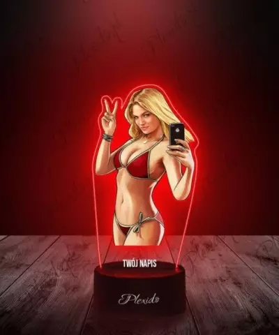 Lampka LED 3D Plexido z Nadrukiem Gra GTA V Blonde Girl - 2