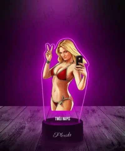 Lampka LED 3D Plexido z Nadrukiem Gra GTA V Blonde Girl - 3