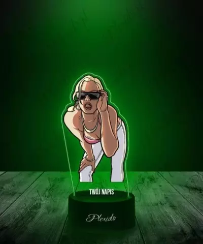 Lampka LED 3D Plexido z Nadrukiem GTA San Andreas Blonde Girl - 3