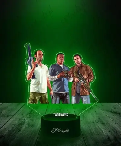 Lampka LED 3D Plexido z Nadrukiem Gra GTA V Postacie - 2