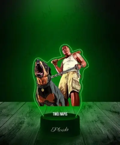 Lampka LED 3D Plexido z Nadrukiem Gra GTA V Franklin i Chop - 2