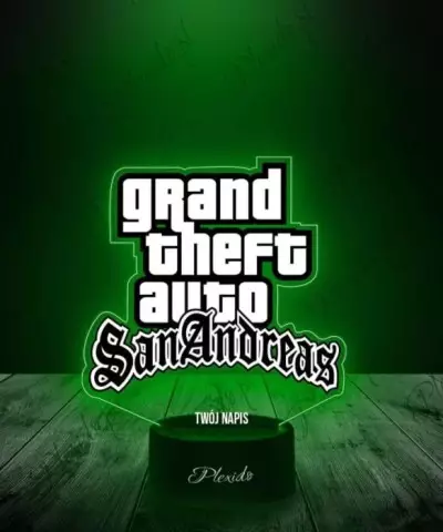 Lampka LED 3D Plexido z Nadrukiem Gra GTA San Andreas Logo- 2