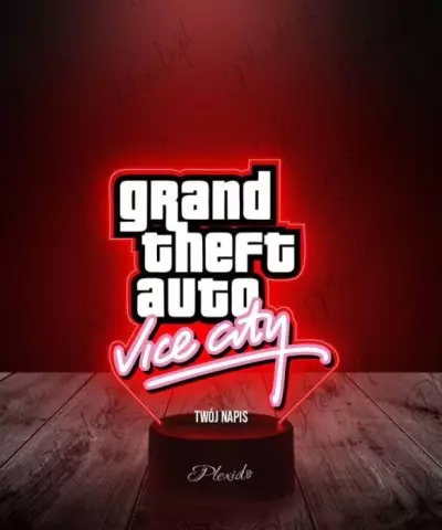 Lampka LED 3D Plexido z Nadrukiem Gra GTA Vice City Logo - 2