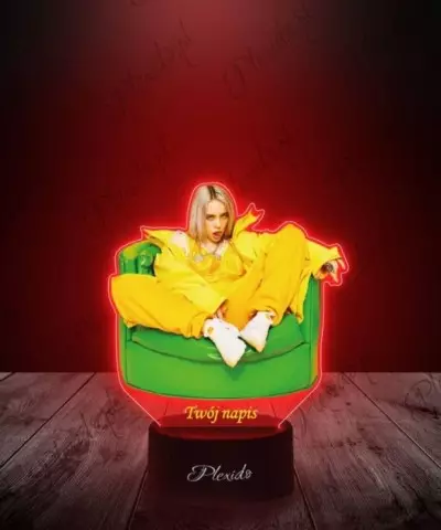Lampka LED 3D Plexido z Nadrukiem Piosenkarka Billie Eilish - 2