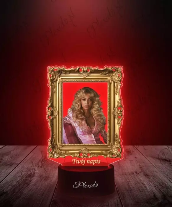 Lampka LED 3D Plexido z Nadrukiem Piosenkarka Beyonce - 1