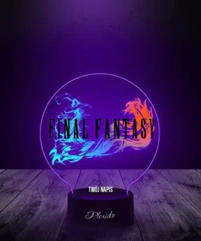 Lampka LED 3D Plexido z Nadrukiem Gra Final Fantasy Logo - 3