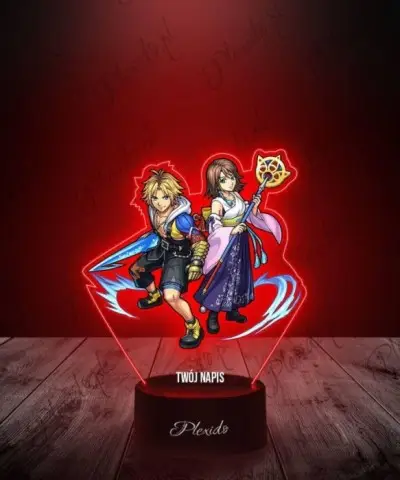 Lampka LED 3D Plexido z Nadrukiem Final Fantasy X Yuna i Tidus - 2