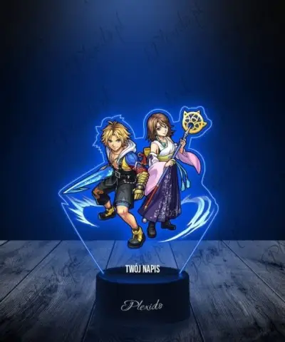 Lampka LED 3D Plexido z Nadrukiem Final Fantasy X Yuna i Tidus - 3