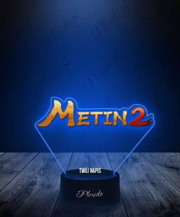 Lampka LED 3D Plexido z Nadrukiem Gra Metin 2 Logo - 1