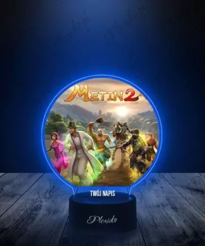 Lampka LED 3D Plexido z Nadrukiem Gra Metin 2 Bohaterowi - 2