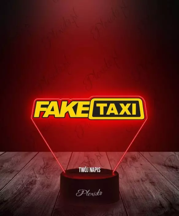 Lampka LED 3D Plexido z Nadrukiem Fake Taxi - 1