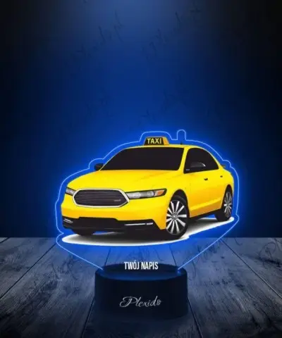 Lampka LED 3D Plexido z Nadrukiem Motoryzacja Taksówka - 3