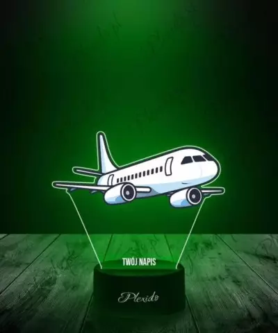 Lampka LED 3D Plexido z Nadrukiem Samolot Pasażerski - 1