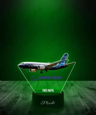Lampka LED 3D Plexido z Nadrukiem Samolot Boeing 737 - 2