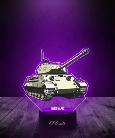 Lampka LED 3D Plexido z Nadrukiem Czołg Wojskowy - 2