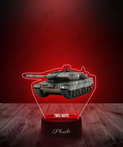 Lampka LED 3D Plexido z Nadrukiem Czołg Leopard - 1
