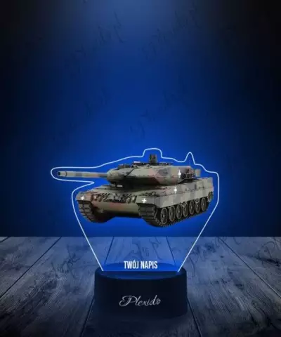 Lampka LED 3D Plexido z Nadrukiem Czołg Leopard - 2