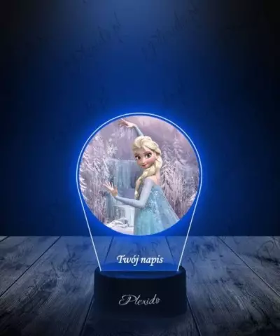Lampka LED 3D Plexido z Nadrukiem Kraina Lodu Elsa - 2