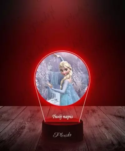 Lampka LED 3D Plexido z Nadrukiem Kraina Lodu Elsa - 3