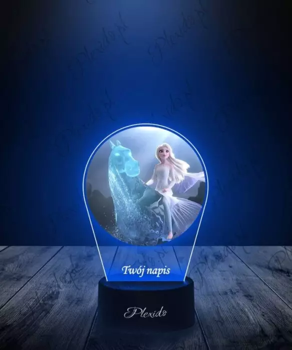 Lampka LED 3D Plexido z Nadrukiem Kraina Lodu Elsa i Nokk - 1
