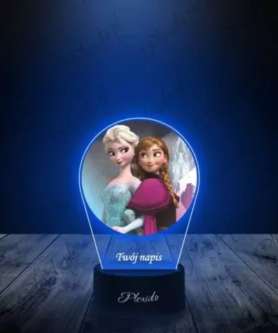 Lampka LED 3D Plexido z Nadrukiem Kraina Lodu Elsa i Anna - 2
