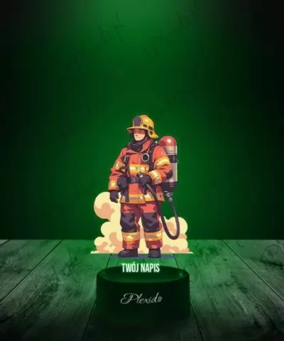 Lampka LED 3D Plexido z Nadrukiem Strażak - 1