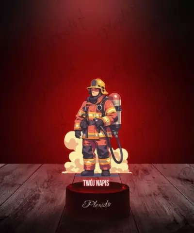 Lampka LED 3D Plexido z Nadrukiem Strażak - 2