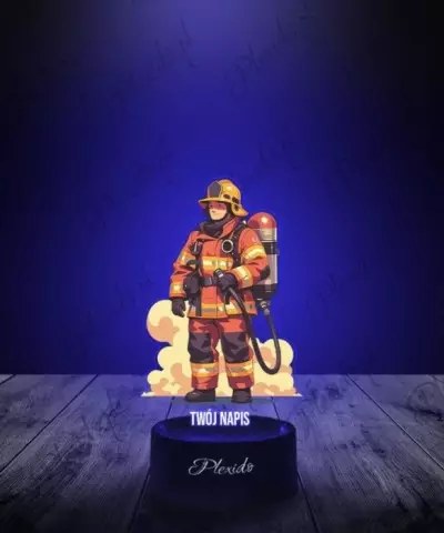 Lampka LED 3D Plexido z Nadrukiem Strażak - 3