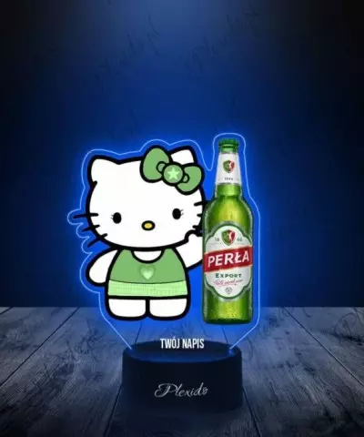 Lampka LED 3D Plexido z Nadrukiem Hello Kitty z Piwem - 2