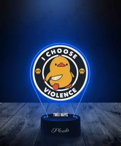 Lampka LED 3D Plexido z Nadrukiem Kaczka I Choose Violecne - 1