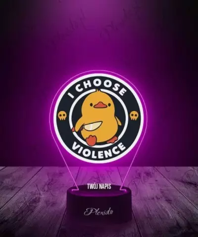Lampka LED 3D Plexido z Nadrukiem Kaczka I Choose Violecne - 2