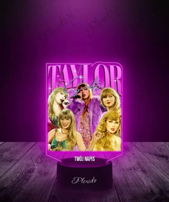 Lampka LED 3D Plexido z Nadrukiem Taylor Swift Piosenkarka - 1