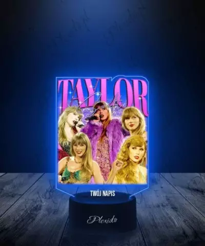 Lampka LED 3D Plexido z Nadrukiem Taylor Swift Piosenkarka - 3