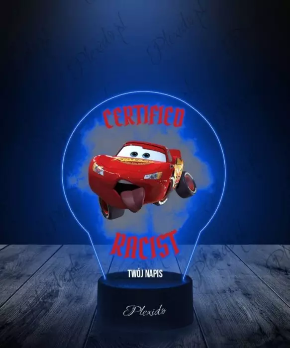 Lampka LED 3D Plexido z Nadrukiem Certified Racist Zygzak - 1