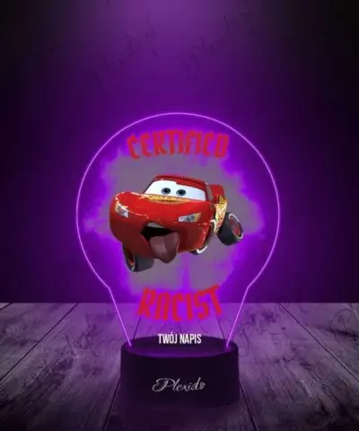 Lampka LED 3D Plexido z Nadrukiem Certified Racist Zygzak - 2