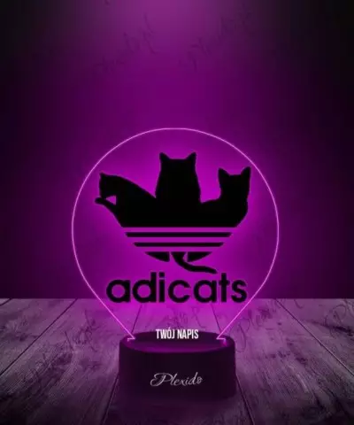 Lampka LED 3D Plexido z Nadrukiem Adicats - 3