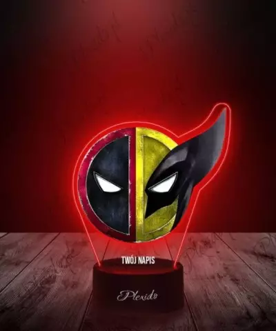 Lampka LED 3D Plexido z Nadrukiem Film Deadpool i Wolverine - 3