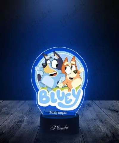 Lampka LED 3D Plexido z Nadrukiem Bajka Blue i Bingo - 2