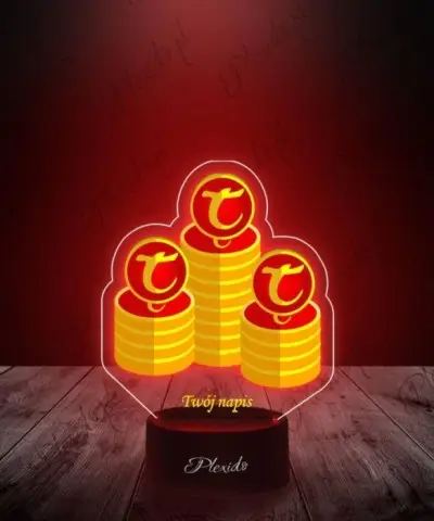 Lampka LED 3D Plexido z Nadrukiem Gra Tibia Coins - 2