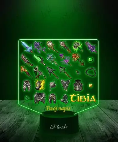 Lampka LED 3D Plexido z Nadrukiem Tibia Akcesoria - 3
