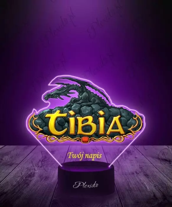 Lampka LED 3D Plexido z Nadrukiem Tibia Logo - 1